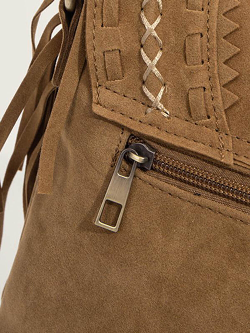 Riley™ - Sac fait main avec franges et boucle