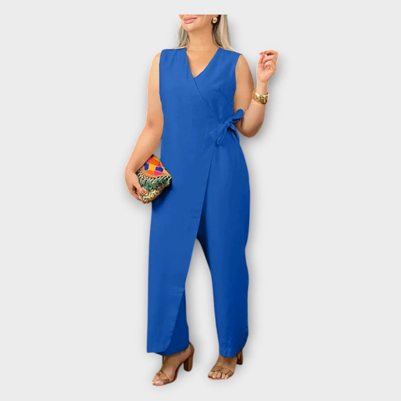 Combinaison longue avec ceinture à la taille