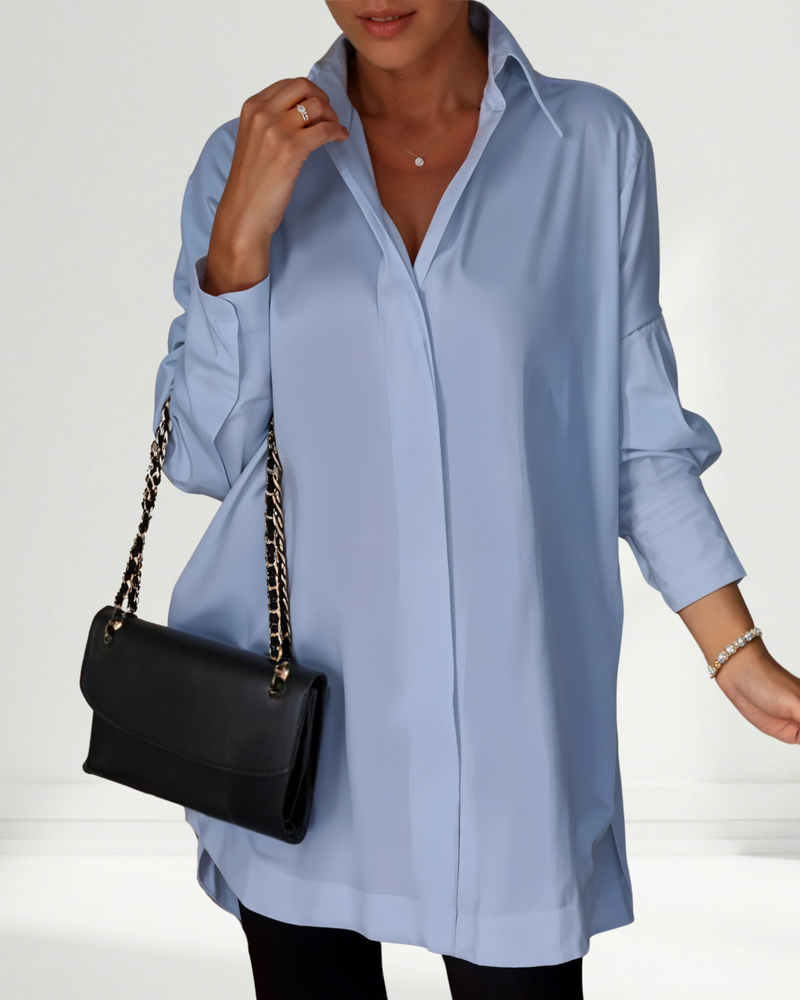 Lucrece | Chemise à gros boutons et col à revers surdimensionné
