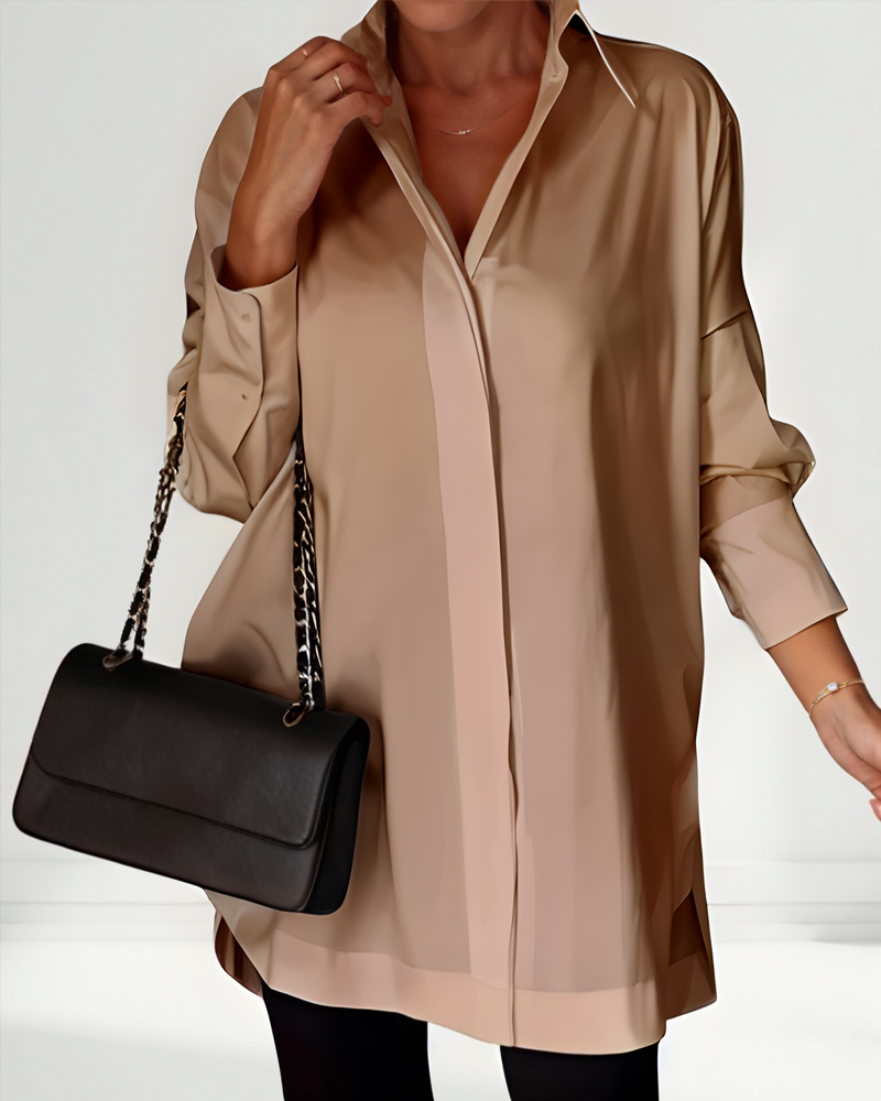 Lucrece | Chemise à gros boutons et col à revers surdimensionné