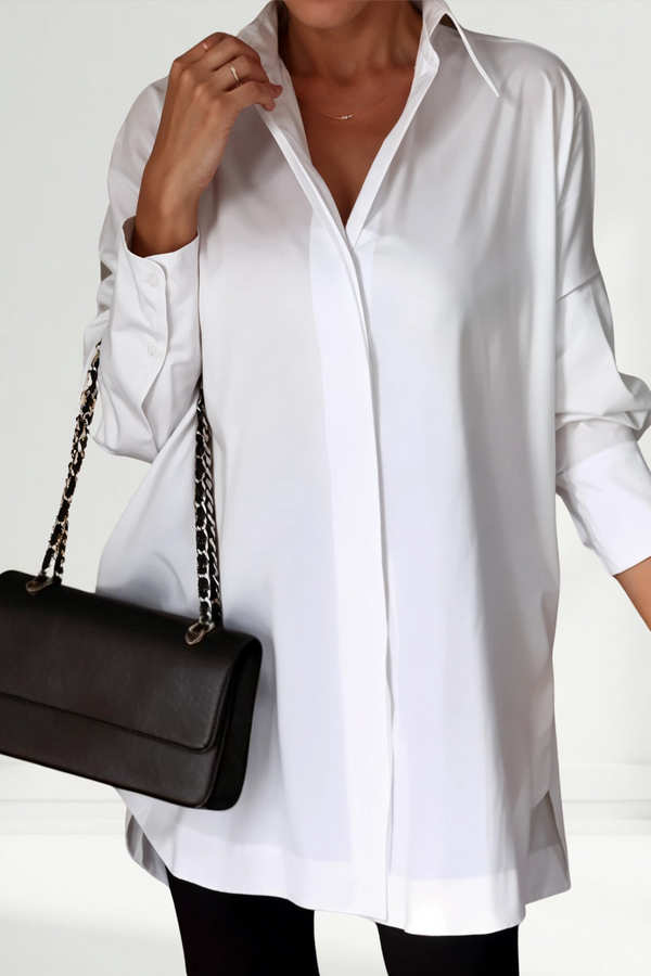 Lucrece | Chemise à gros boutons et col à revers surdimensionné