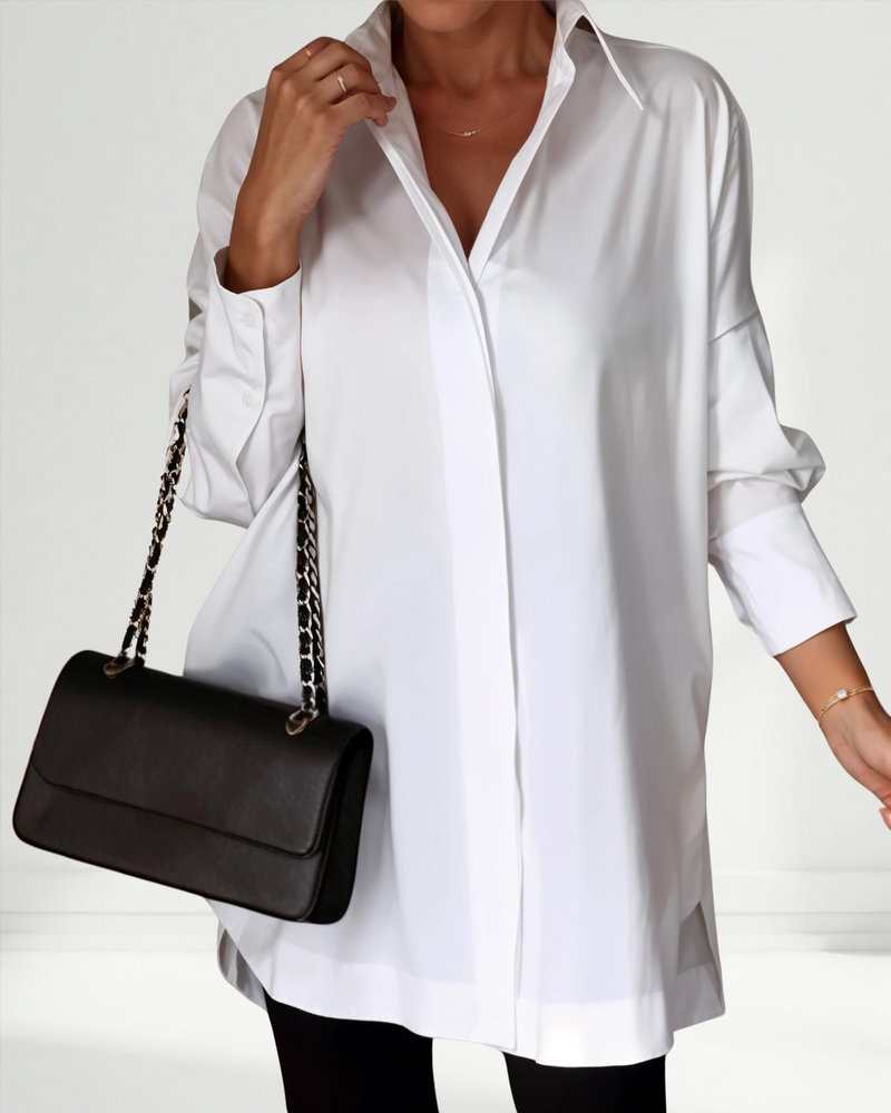 Lucrece | Chemise à gros boutons et col à revers surdimensionné