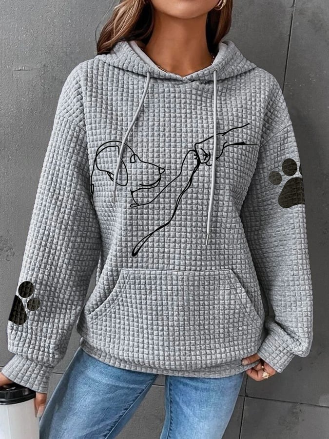 Betsy - Sweat à capuche gaufré avec empreinte de patte