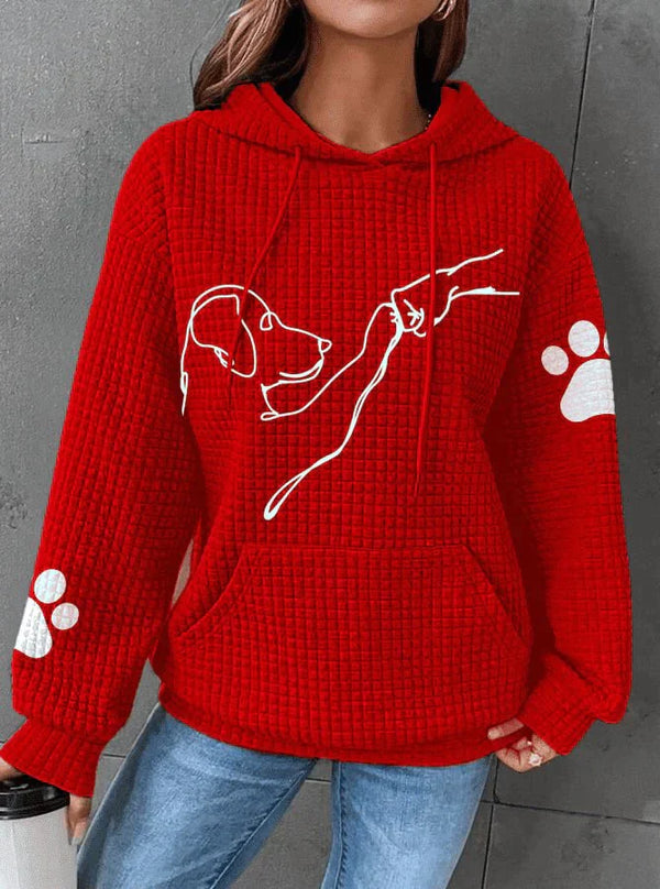 Betsy - Sweat à capuche gaufré avec empreinte de patte