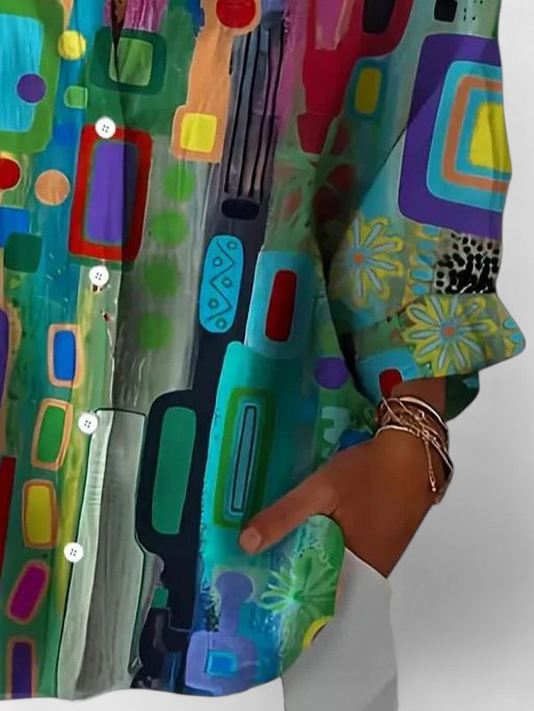 Rose™ | Blouse à motif géométrique élégant