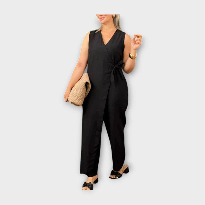 Combinaison longue avec ceinture à la taille