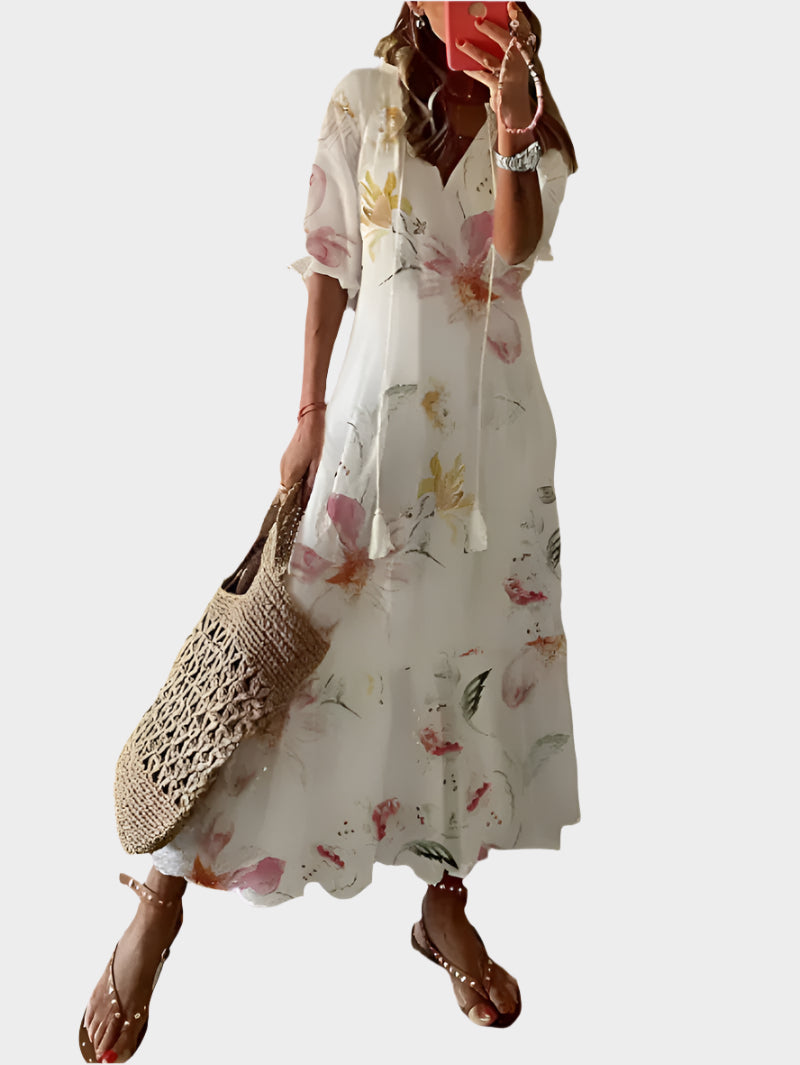 Robe vintage avec col en V