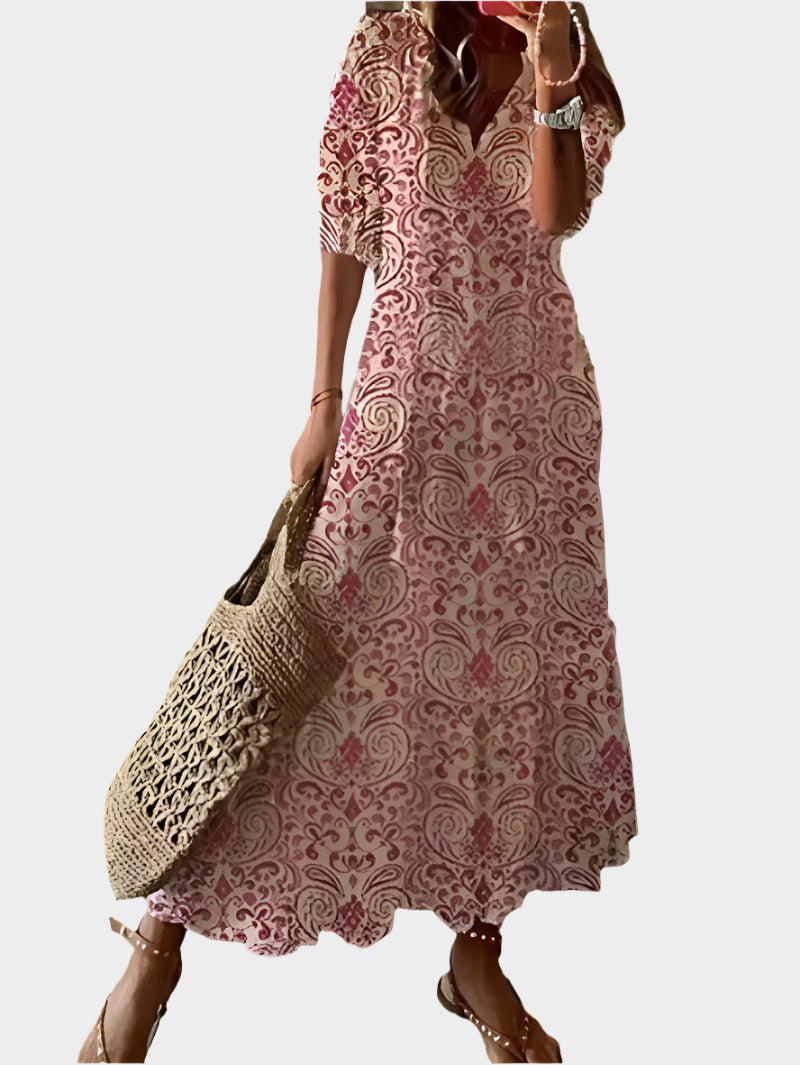 Robe vintage avec col en V