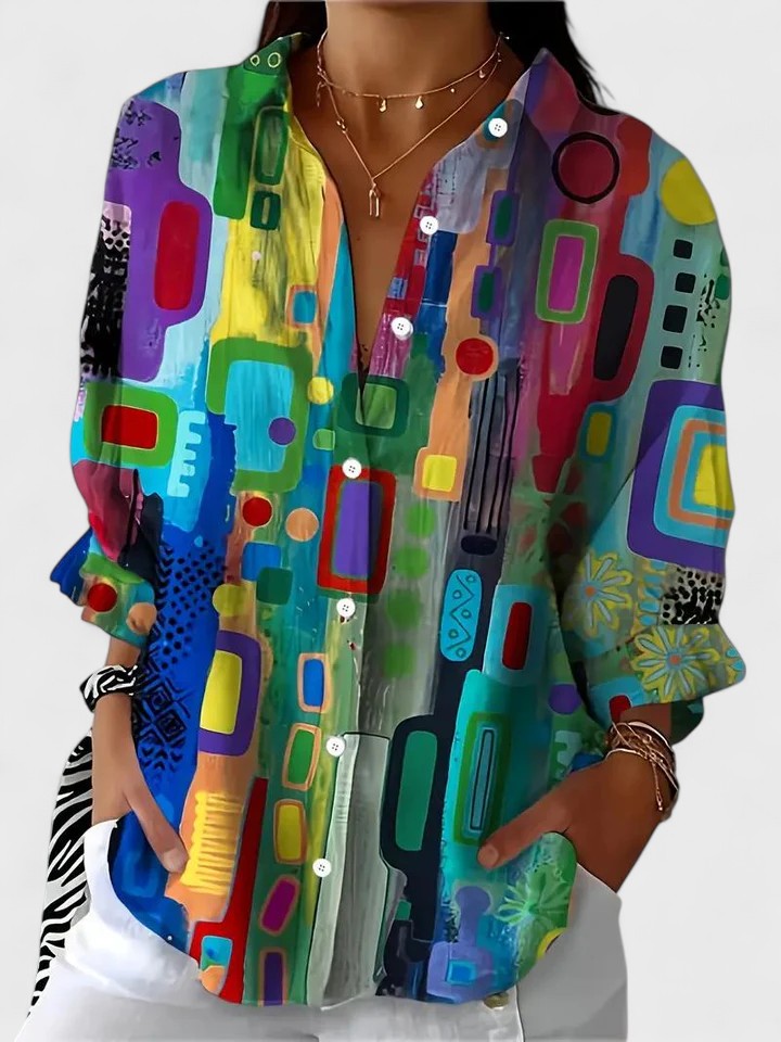 Rose™ | Blouse à motif géométrique élégant