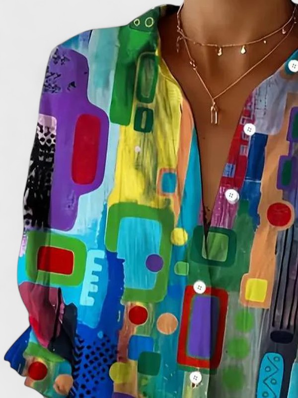 Rose™ | Blouse à motif géométrique élégant